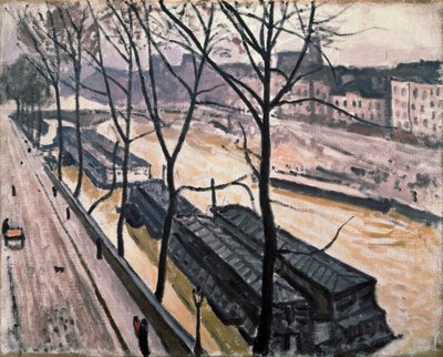 巴黎在冬天。 Quai Bourbon，1907年。 作者 阿尔伯特·马尔凯