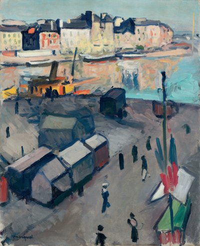杜阿弗尔港，c.1907（布面油画） 作者 阿尔伯特·马尔凯
