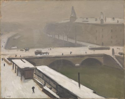 塞纳河畔的冬天，c.1900-16（布面油画） 作者 阿尔伯特·马尔凯