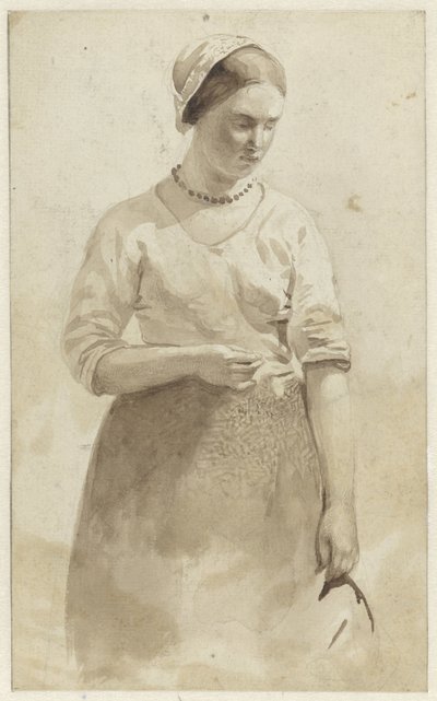 站立的年轻女子 作者 Albert  Neuhuys