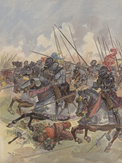 帕维亚战役，宪兵队掩盖了炮兵 作者 阿尔伯特·罗比达