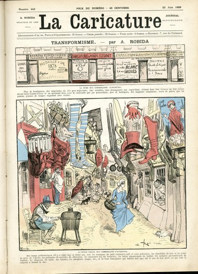 艾伯特·罗比达（Albert Robida，1848-1926 年）为《漫画》（La Caricature，1880 年）封面绘制的插图 作者 阿尔伯特·罗比达