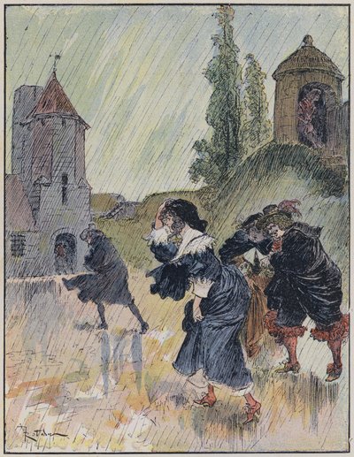 由 A Robida 绘制的 Le Capitaine Bellormeau 插图（彩色石版画） 作者 阿尔伯特·罗比达