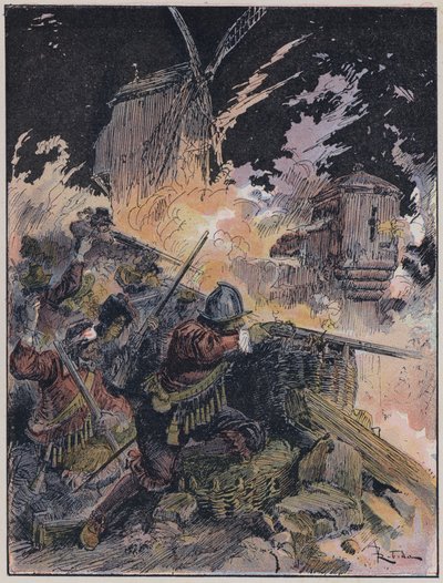 由 A Robida 绘制的 Le Capitaine Bellormeau 插图（彩色石版画） 作者 阿尔伯特·罗比达