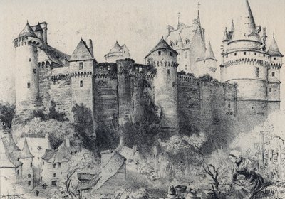 La Chateau fort de Vitre en Ille-et-Vilaine - La vieille France - La Bretagne - text, drawings and lithographs, by Albert Robida (1848-1926) undated end 19th century 作者 阿尔伯特·罗比达