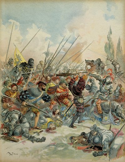 第六次意大利战争（1521-1526）：国王弗朗索瓦一世（1494-1547）2月24日在帕维亚（意大利） 作者 阿尔伯特·罗比达