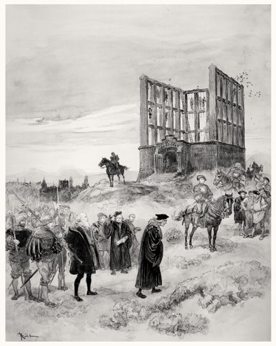 上司雅克·德兰布兰凯（约1445-1527）被判处死刑，上诉到Montfaucon Gibbet，1909年（纸上写着） 作者 阿尔伯特·罗比达