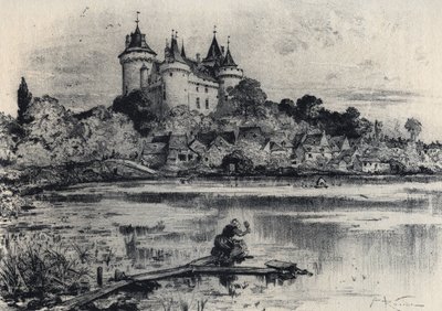 位于Ille-et-Vilaine的Combourg城堡--旧法国--布列塔尼--文字、图画和石版画，作者Albert Robida（1848-1926），无日期 19世纪末 作者 阿尔伯特·罗比达