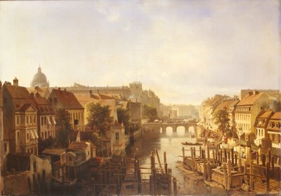 从Mühlendamm看长桥, 1850年 作者 阿尔伯特·施温迪
