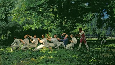 士兵梳理他们的头发，1882年 作者 阿尔贝托·马苏·吉利