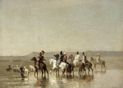 猎鹰狩猎，1862年 作者 阿尔贝托·帕西尼（Alberto Pasini）