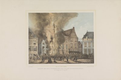 1857 年 6 月 28 日星期日米德尔堡发生火灾的景象（标题见实物） 作者 MJ 品牌