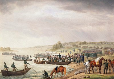 1815年6月30日，意大利的尤金·德·波哈奈人兵团穿越聂门。 作者 阿尔布雷希特·亚当