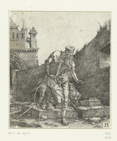 教堂庭院中的圣希罗尼穆斯 作者 阿尔布雷希特·阿尔特多夫（Albrecht Altdorfer）