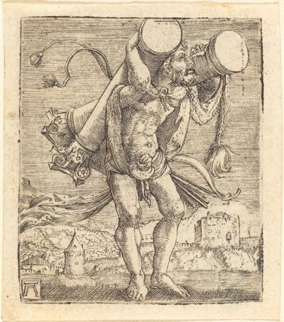 海格力斯扛起加德斯之柱 作者 阿尔布雷希特·阿尔特多夫（Albrecht Altdorfer）