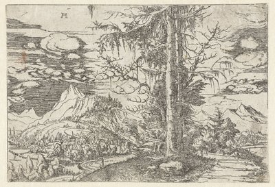 双云杉景观 作者 阿尔布雷希特·阿尔特多夫（Albrecht Altdorfer）