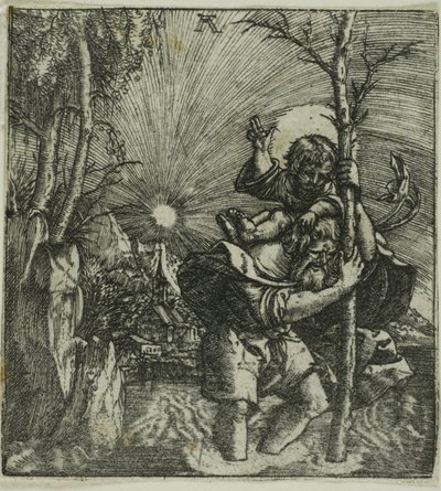 圣克里斯托弗怀抱圣婴 作者 阿尔布雷希特·阿尔特多夫（Albrecht Altdorfer）