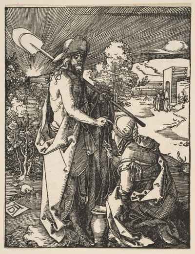 基督出现在玛丽·马格达琳（Mary Magdalen）的《小激情》中。 1510。 作者 阿尔布雷希特丢勒