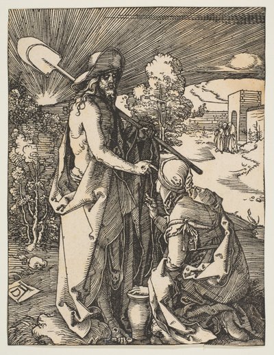 基督出现在玛丽·马格达琳（Mary Magdalen）的《小激情》中。 1510。 作者 阿尔布雷希特丢勒