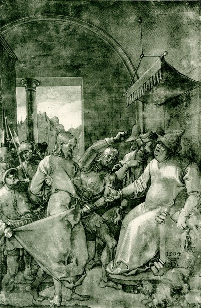 在该亚法面前的基督 作者 Albrecht Dürer