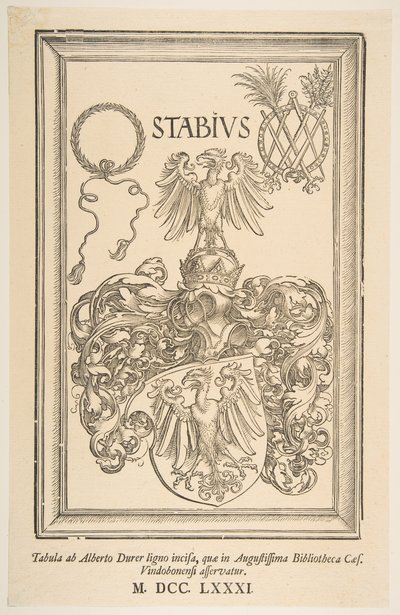 Johan Stabius的大衣，版本1781年。 作者 阿尔布雷希特丢勒