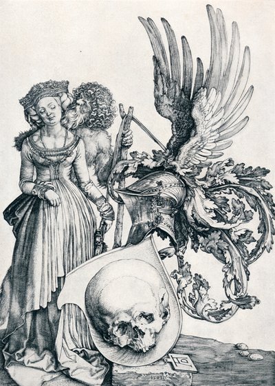 带骷髅徽章，1503年1906年 作者 阿尔布雷希特丢勒
