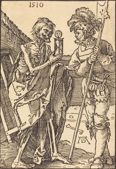 死亡和兰斯奎特，1510年。 作者 阿尔布雷希特丢勒