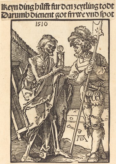 死亡和兰斯奎特，1510年。 作者 阿尔布雷希特丢勒