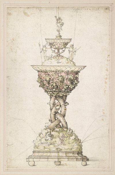 桌面喷泉的设计，1509年 作者 阿尔布雷希特丢勒