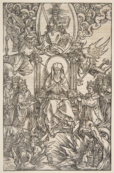 启示录中的插图 Sancte Birgitte, Koberger Nuremberg 1502 德国文本。 作者 阿尔布雷希特丢勒