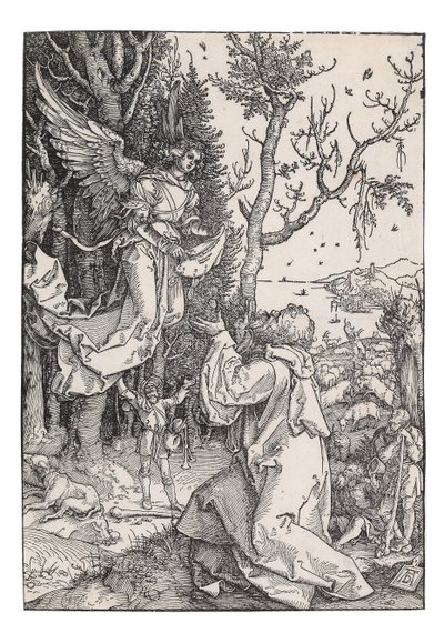约阿希姆和天使，出自《圣女的生活》，约1504年。 作者 阿尔布雷希特丢勒
