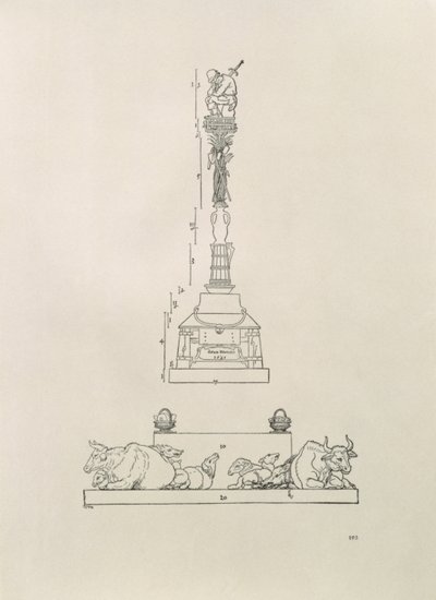 纪念“农民的胜利”的纪念碑，来自“测量手册”，酒吧。 1525 作者 阿尔布雷希特丢勒