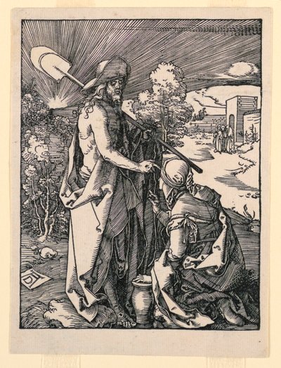 Noli me Tangere（基督向抹大拉的马利亚显现），选自《小受难系列 作者 阿尔布雷希特丢勒