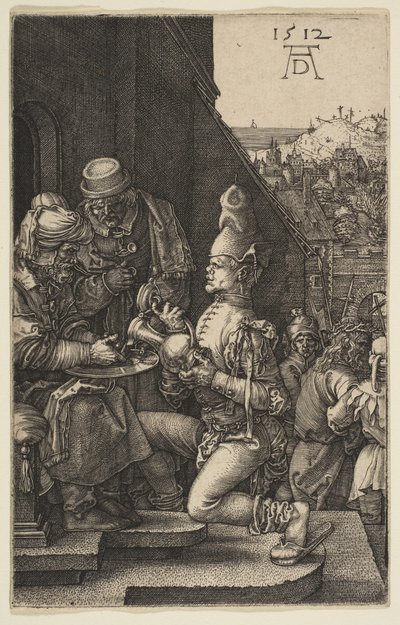 彼拉多洗手，摘自激情杂志，1512年。 作者 阿尔布雷希特丢勒