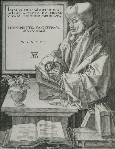 伊拉斯谟的肖像，1526年 作者 阿尔布雷希特丢勒