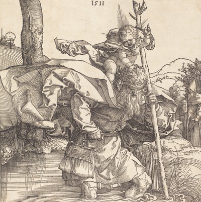 圣克里斯托弗，1511年。 作者 阿尔布雷希特丢勒