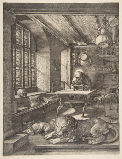 1514年，圣杰罗姆（Saint Jerome）在他的书房中。 作者 阿尔布雷希特丢勒