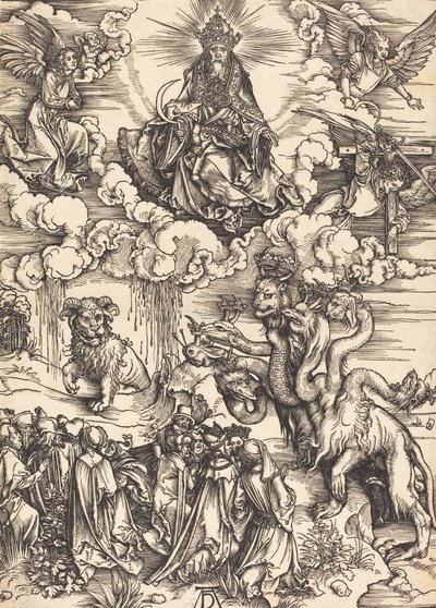 有两只角像羊的野兽，大概在1496-1498年。 作者 阿尔布雷希特丢勒