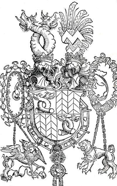 弗洛里安·瓦尔道夫（Florian Waldauf）的徽章，1500年1906年 作者 阿尔布雷希特丢勒