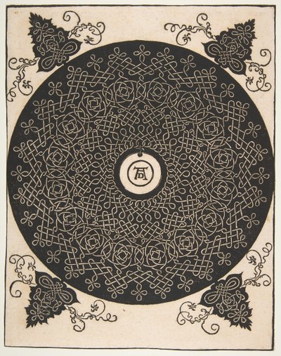 第四结。 1528年之后，隔行扫描的Roundel在其中心带有圆形大奖章。 作者 阿尔布雷希特丢勒