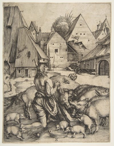 败家子，约。 1496。 作者 阿尔布雷希特丢勒