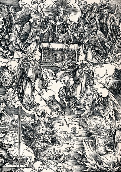 七个喇叭被送给天使，1498年1906年。 作者 阿尔布雷希特丢勒