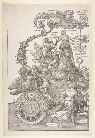 马克西米利安一世的凯旋战车... 1518年，出版于1522年。 作者 阿尔布雷希特丢勒
