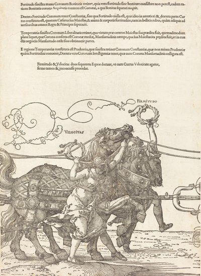 马克西米利安一世的凯旋战车 伟大的凯旋车[8版中的5版]，1523年拉丁文版。 作者 阿尔布雷希特丢勒