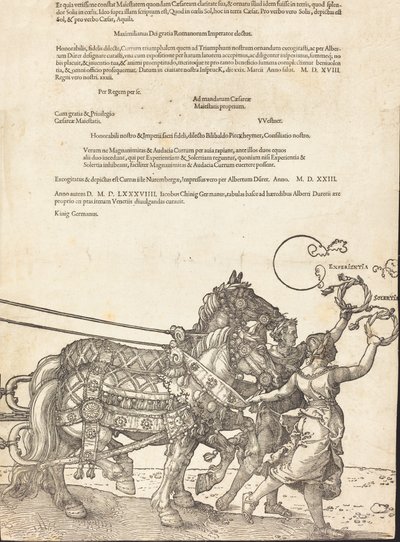 马克西米利安一世的凯旋战车 伟大的凯旋车[第8版]，1523年拉丁文版。 作者 阿尔布雷希特丢勒