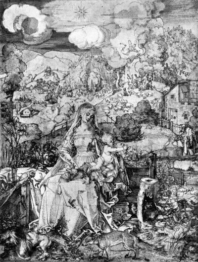 处女和许多动物，1505年，1936年 作者 阿尔布雷希特丢勒