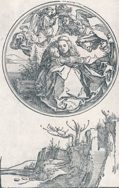 圣母玛利亚由两个天使加冕，c1515 1906年。 作者 阿尔布雷希特丢勒