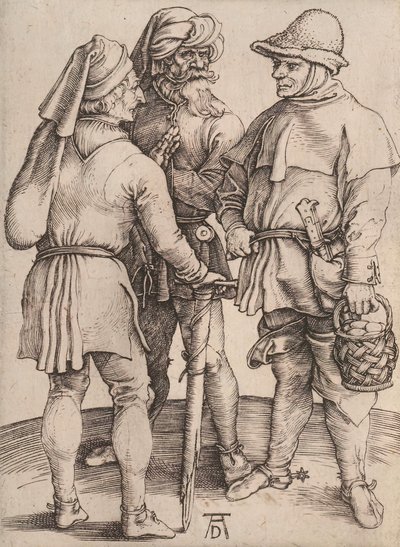 三个农民的对话，1497-1498。 作者 阿尔布雷希特丢勒