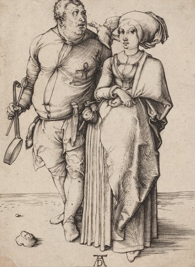 A Cook and His Wife, c.1496 (engraving) 作者 阿尔布雷希特丢勒
