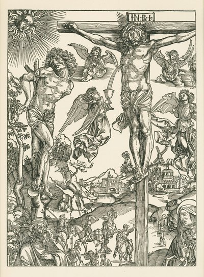 受难（大髑髅地），约 1496-00 年（木刻版画） 作者 阿尔布雷希特·丢勒或丢勒